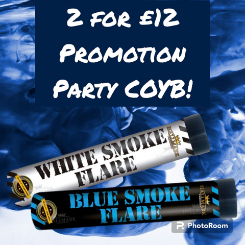 WHITE & BLUE SMOKE (PAIR) *IN STOCK! ORDER NOW TO COLLECT FROM IP311AB DOVE COTTAGE*