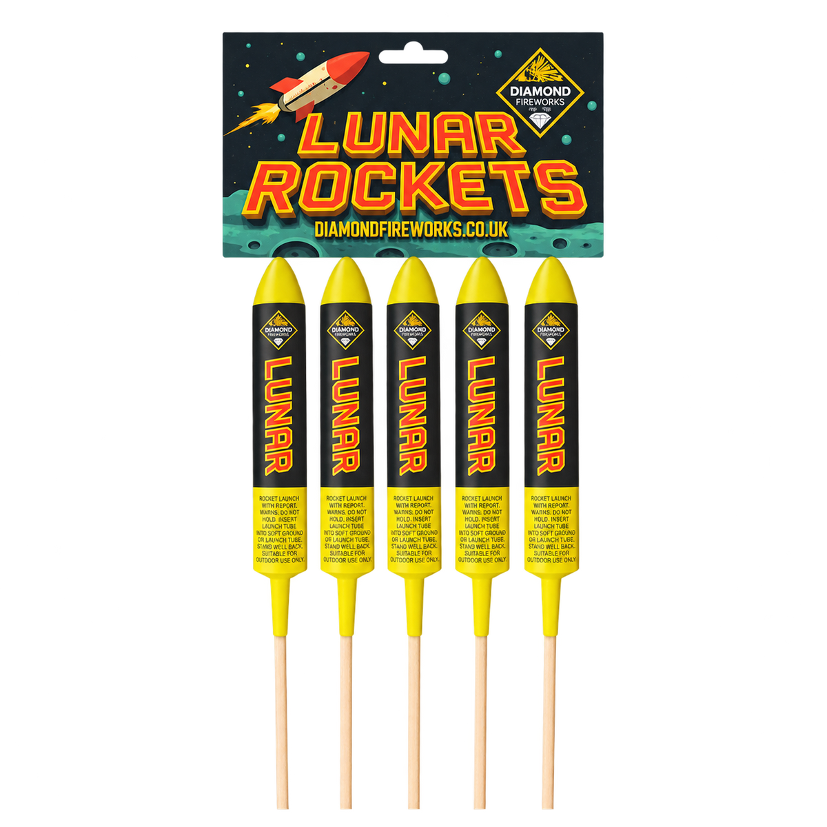 Diamond Fireworks LUNAR 5 PACK ROCKETS original product photo