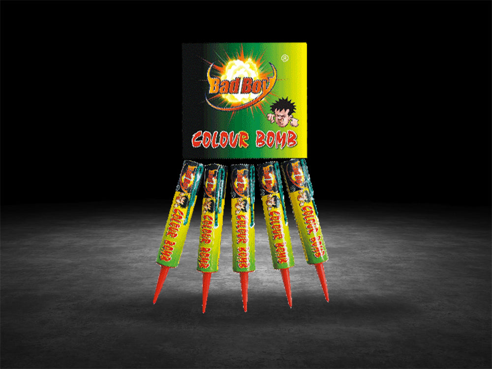 Diamond Fireworks COLOUR BOMB 5 PACK ROMAN CANDLES original product photograph