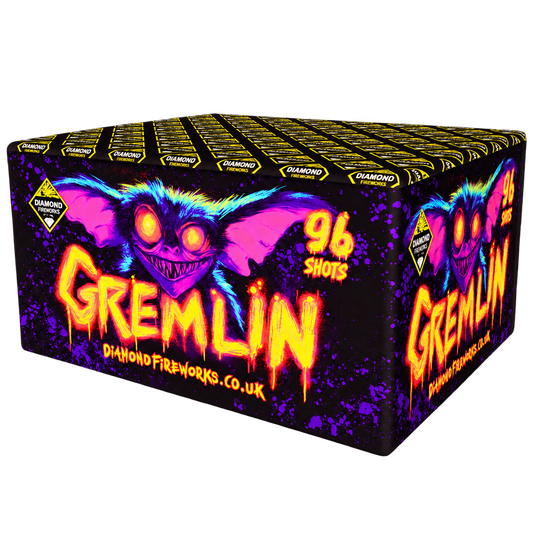 Diamond Fireworks Gremlin 96 Shot Fanned Barrage
