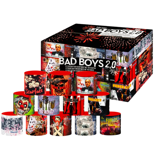 BAD BOYS 2.0 BARRAGE PACK (12 CAKES) vulcan
