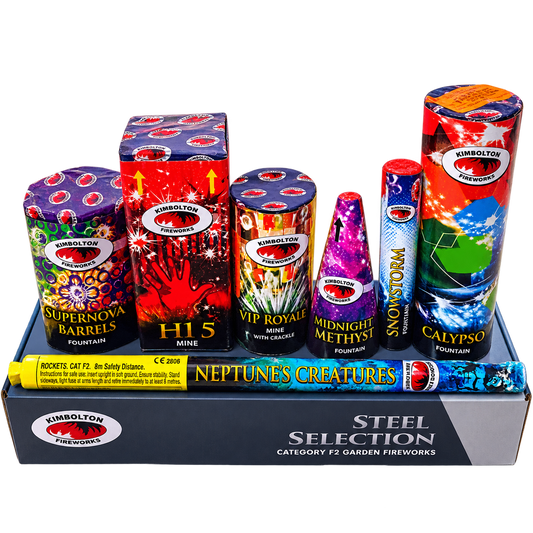 KIMBOLTON STEEL 7 PIECE FIREWORK SELECTION BOX