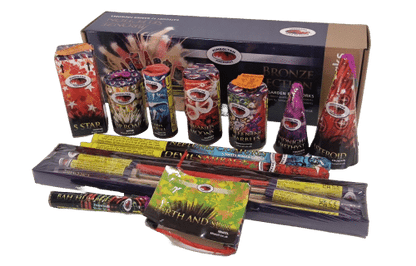 Kimbolton Bronze Selection Box – 17 Piece Firework Selection