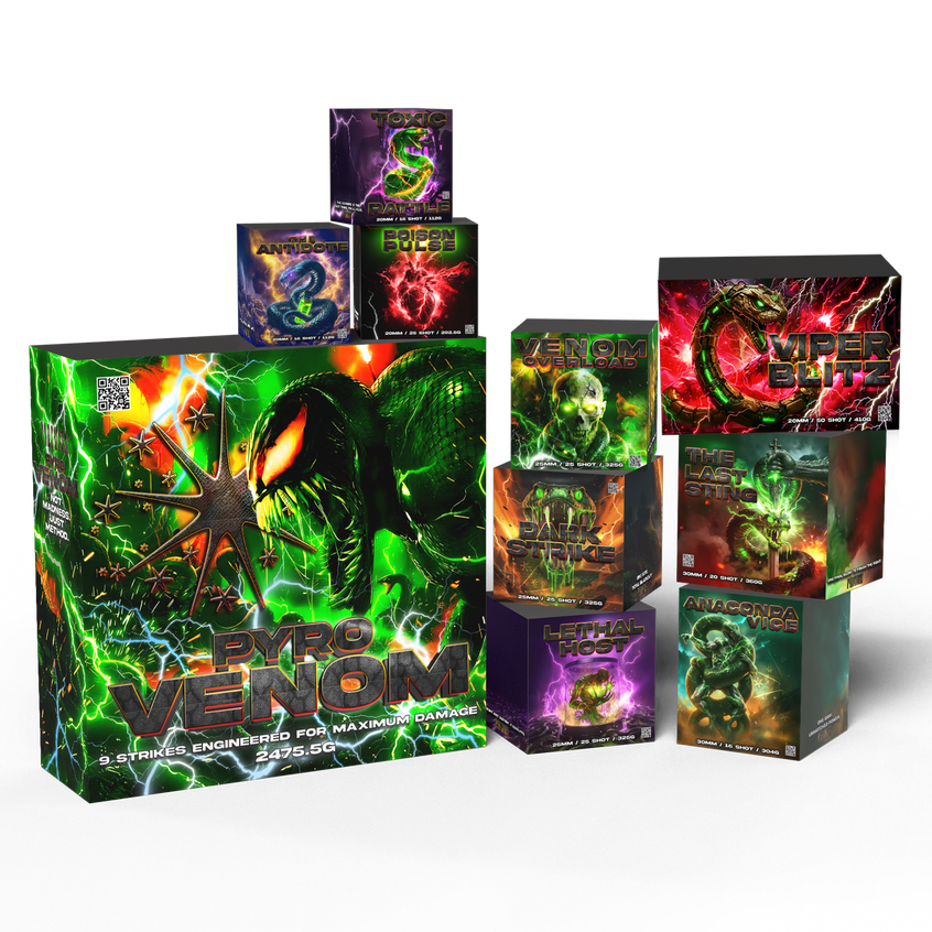 PYROWORX PYRO VENOM 9 BARRAGE PACK – 218 SHOTS