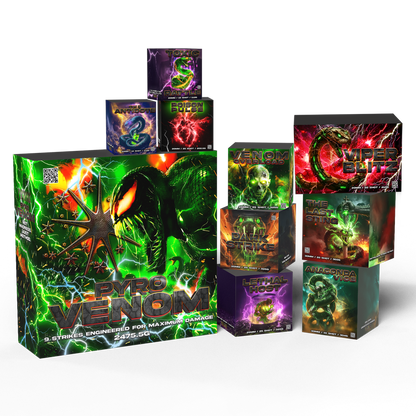 PYROWORX PYRO VENOM 9 BARRAGE PACK – 218 SHOTS