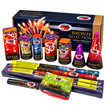 Kimbolton Bronze Selection Box – 17 Piece Firework Selection