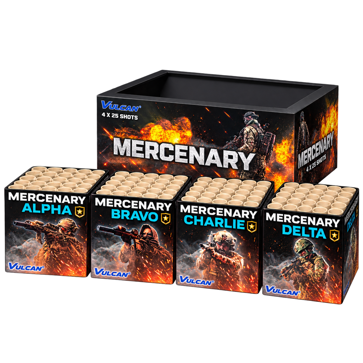 Vulcan Mercenary 4 x 25 Shot Barrage Pack